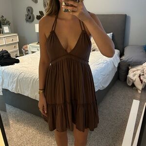 Brown Mini Dress from Subdued. Size Medium